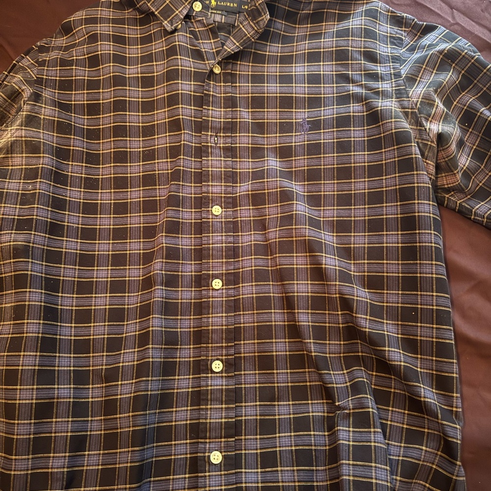 Ralph Lauren Casual Blue and Yellow Button Down Shirt